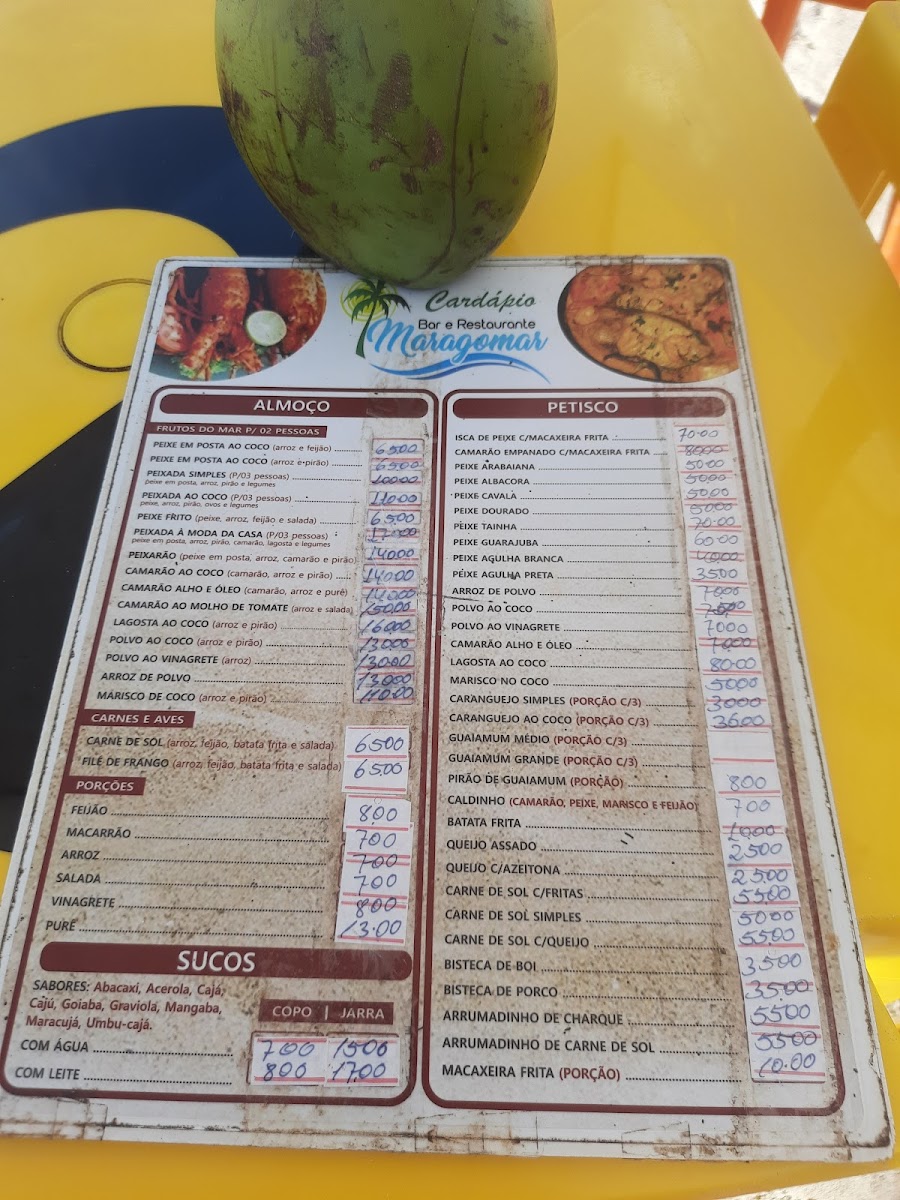 Menu Maragomar Bar E Restaurante.-2
