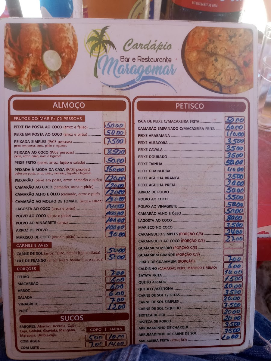 Menu Maragomar Bar E Restaurante.-5